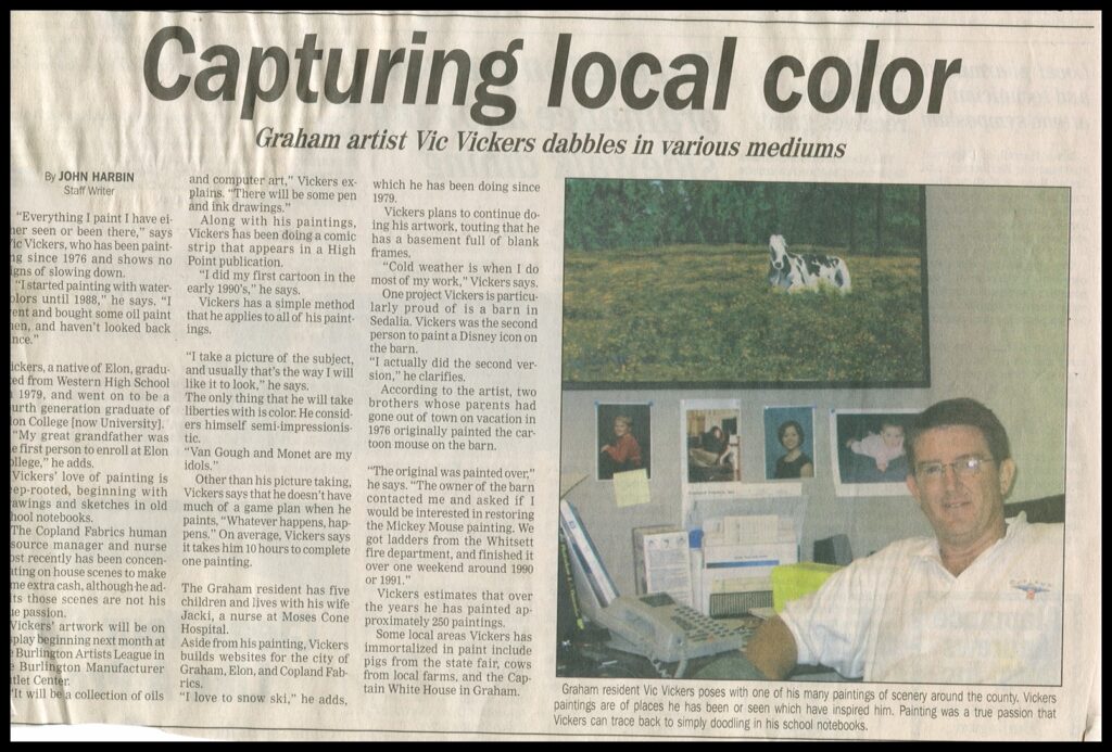 vic art in newspaper